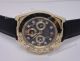 Fake Rolex Daytona watch Gold & Black Leather (6)_th.jpg